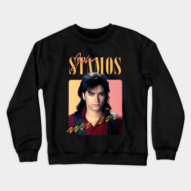 John Stamos ///// 80s Aesthetic Design Crewneck Sweatshirt by DankFutura